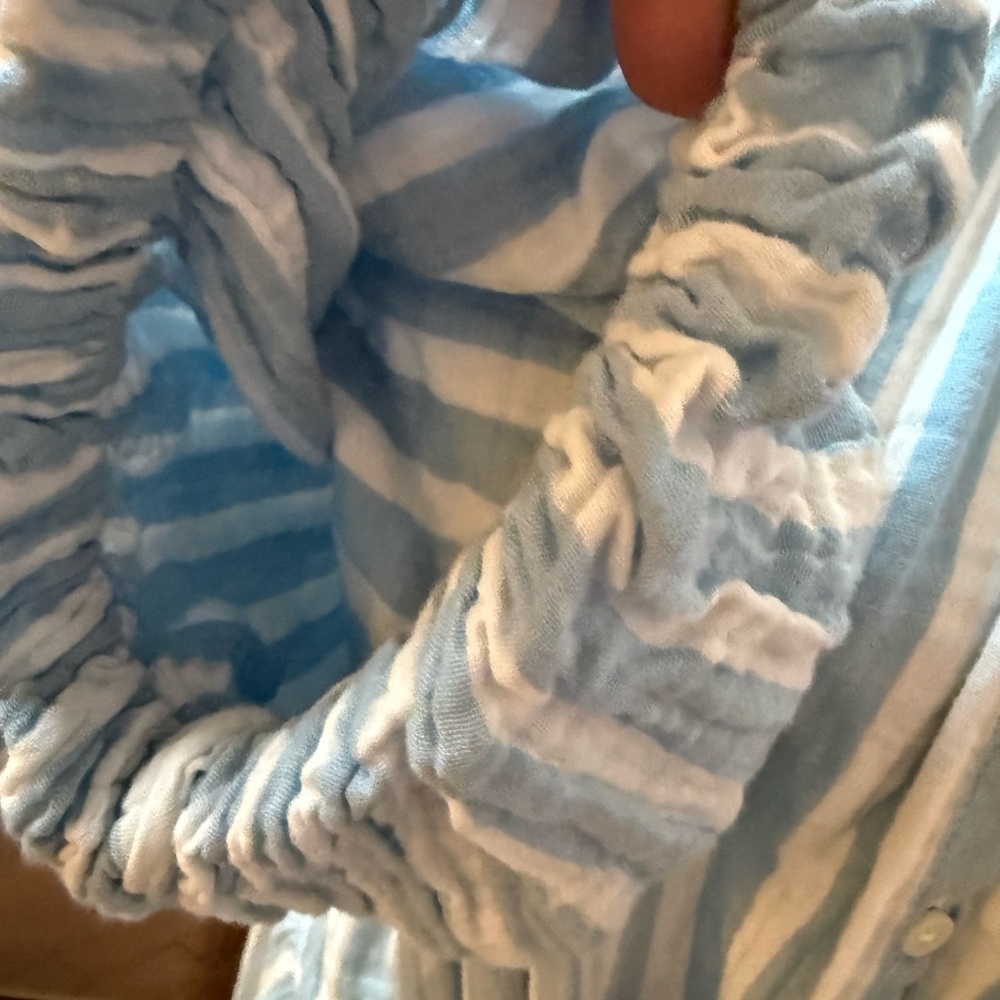 Old Navy Soft Cotton Gauzy Blue and White Striped Dress Made in India - Picture 5 of 10